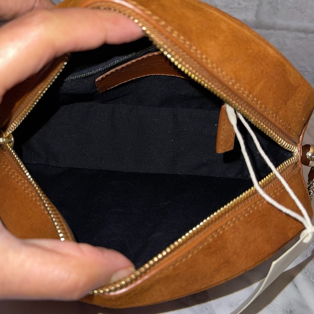 Sezane Dean Bag Quilted Leather Crossbody Noisette Brown NWT - Picture 7 of 11